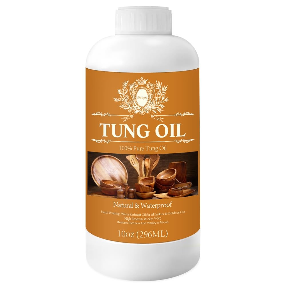 10 OZ Pure Tung Oil for Wood Outdoor/Indoor, Food Grade Sealer, Tung Oil Finish,