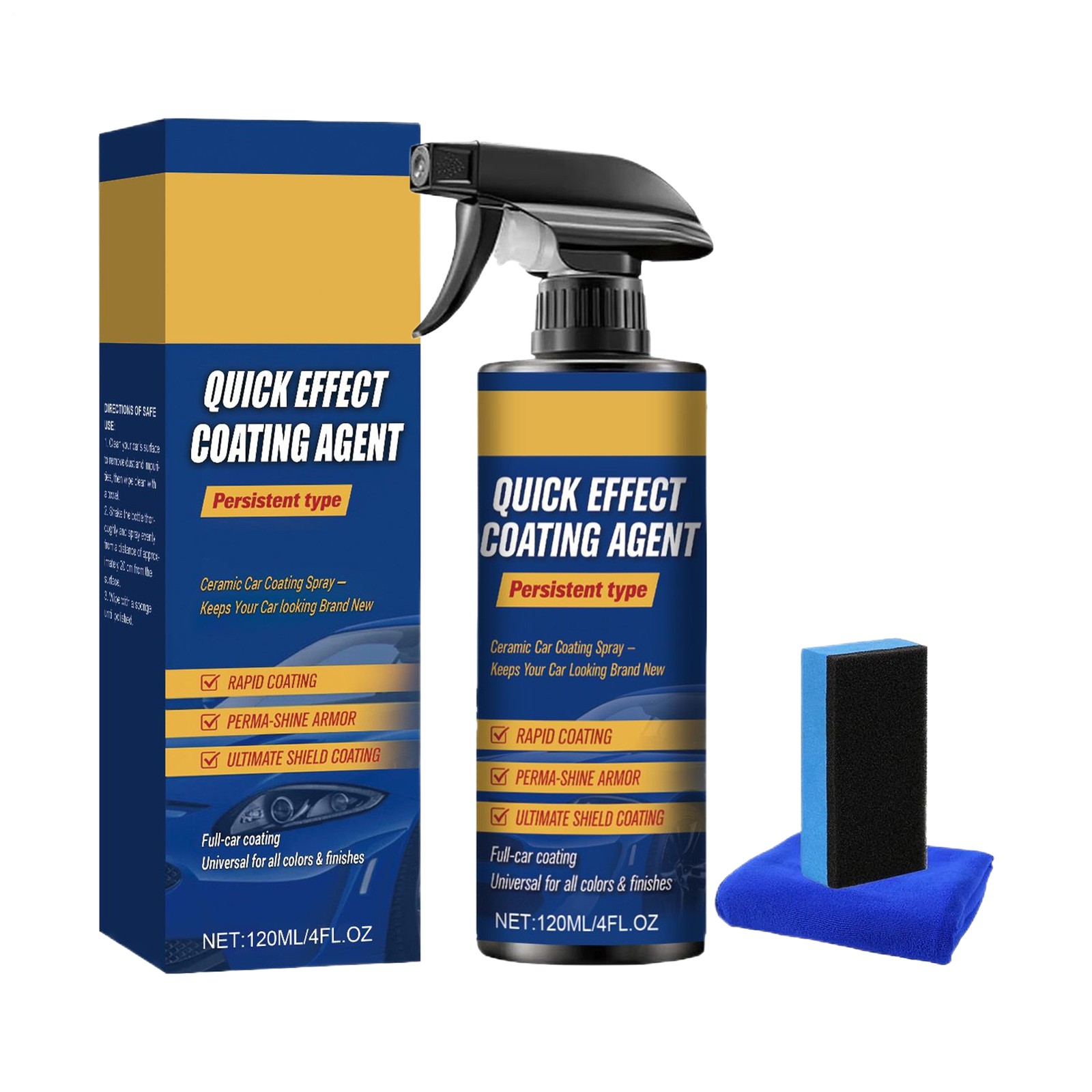 Spray Wax For Cars 120ml High Quick Effect High Gloss Cleaning Accessory