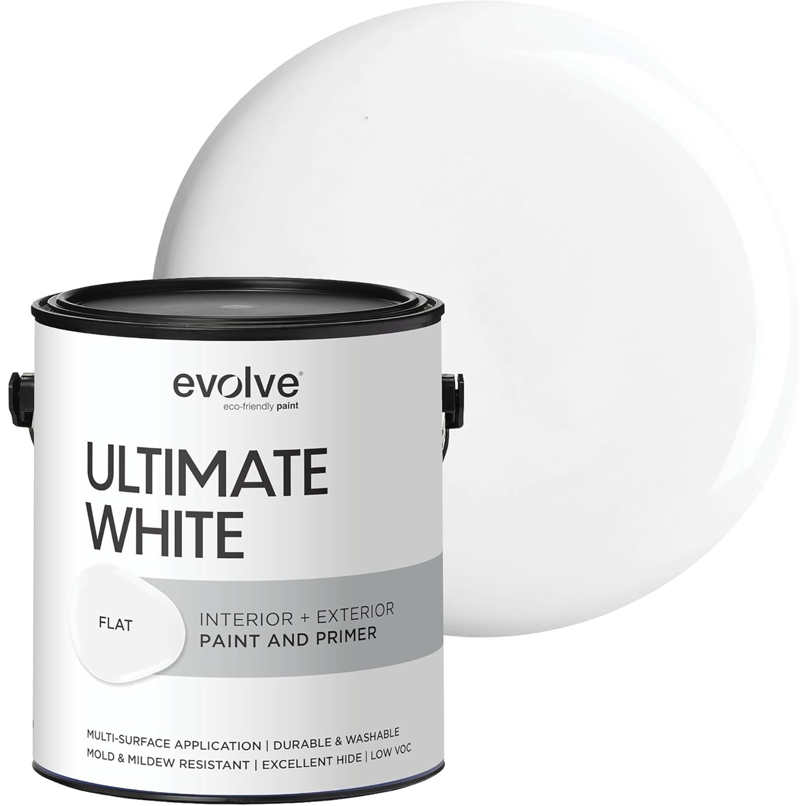 Evolve Ultimate Paint & Primer in White for Interior & Exterior House Paint Flat