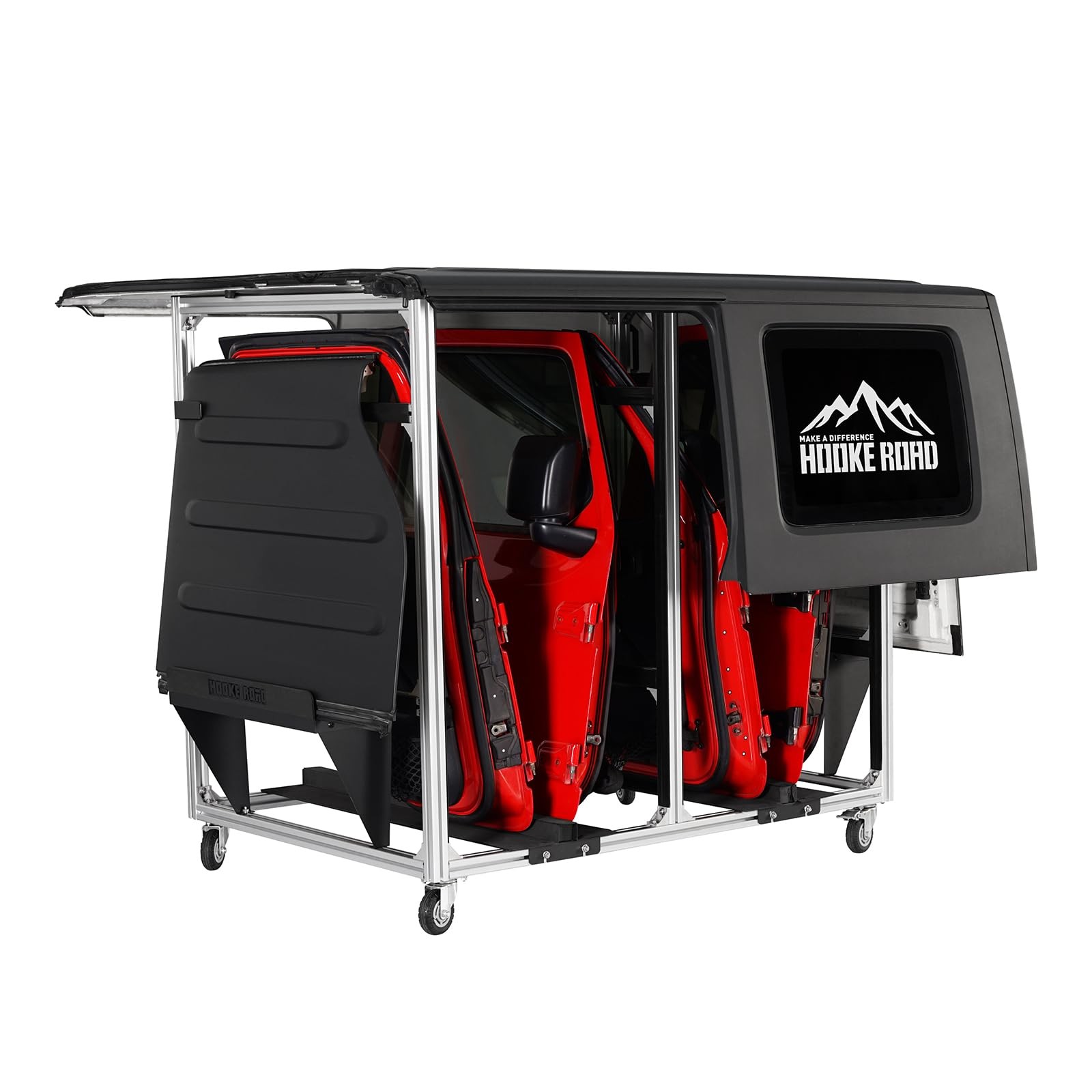 Doors Hardtop Holder Storage Rack Movable Cart for TJ JK JL JT Gladiator Bronco