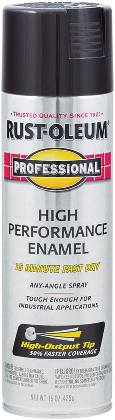 7579838 Professional High Performance Enamel Spray Paint, 15 Oz, Gloss Black, (P