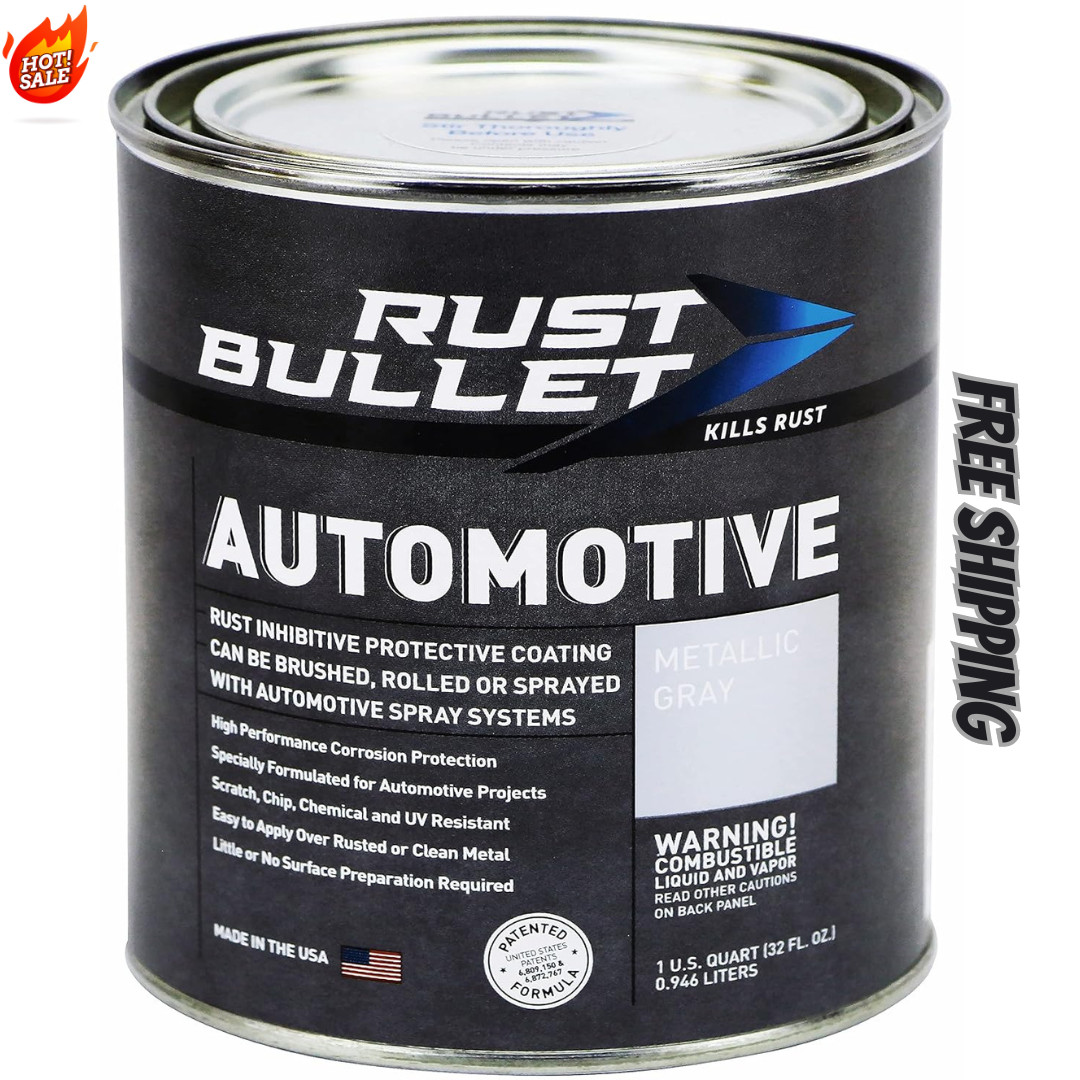 RUST BULLET Automotive Quart – Rust 1 (Pack of 1), Metallic Gray