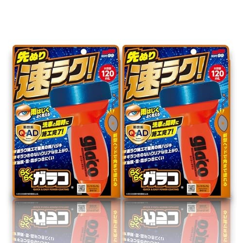 SOFT99 Glaco Roll On Water Repellent 120ml x2 Window Coating 04101 NEW