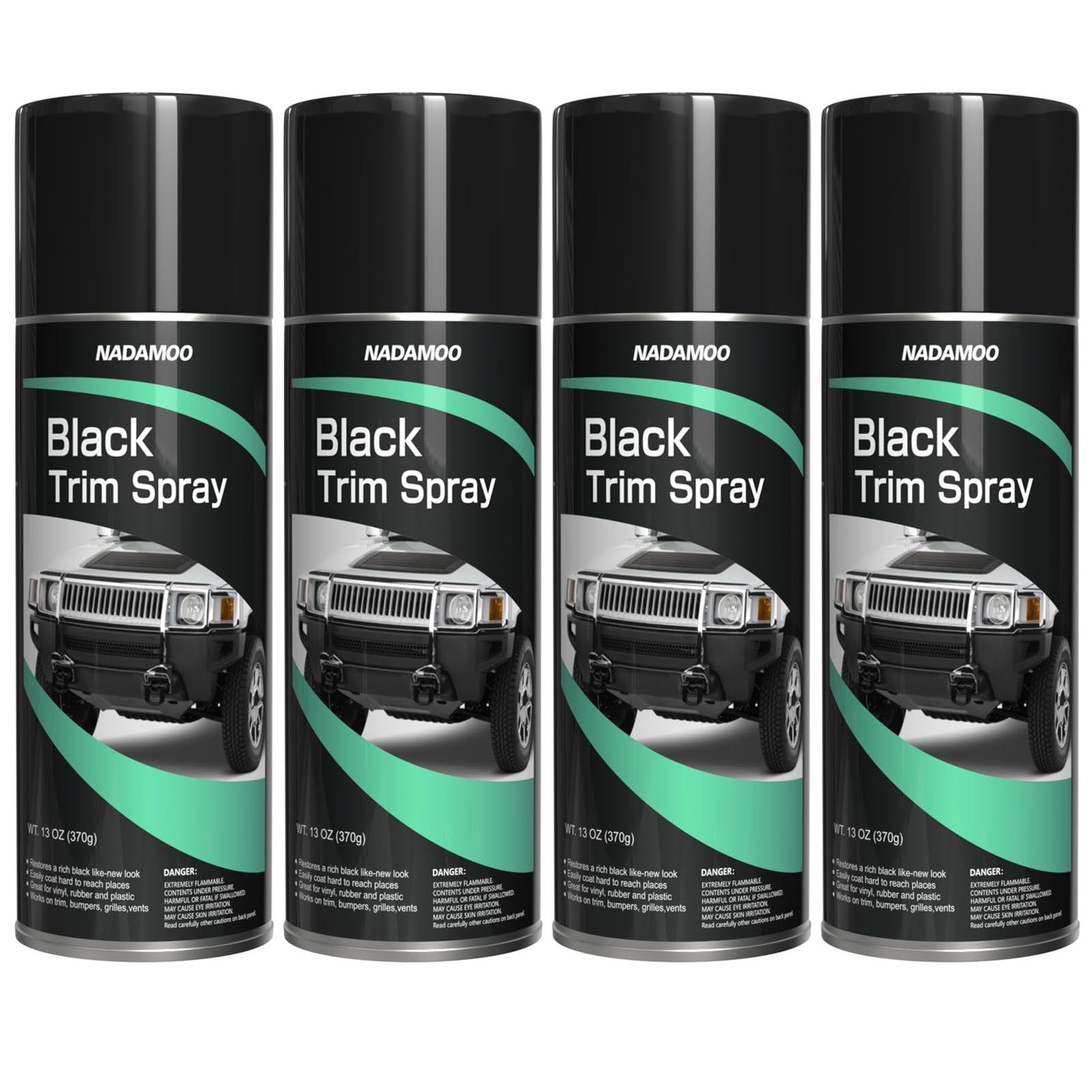 Automotive Black Trim Spray Paint, 4 Cans, Instantly Revives Color for Car Pl…