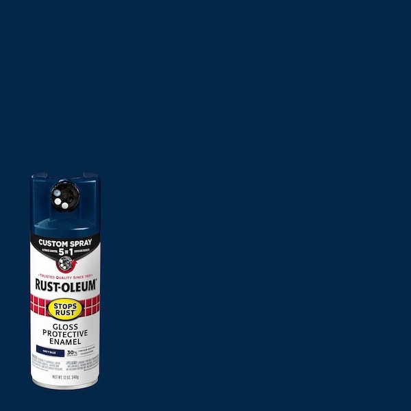 Rust-Oleum 376904 Rust Preventative Spray Paint, Navy Blue, Gloss, Solvent, 12