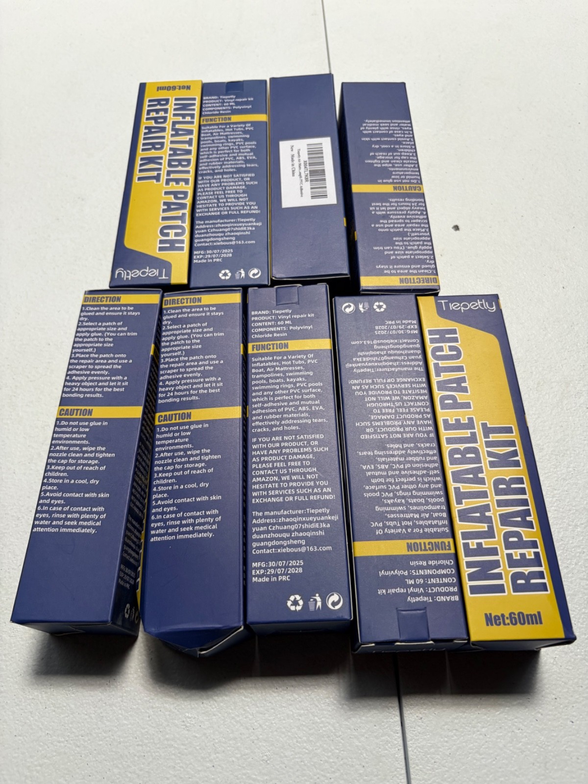 Lot of 9 Tiepetly Air Mattress Patch Kit, Waterproof Pool Liner 60mL Vinyl
