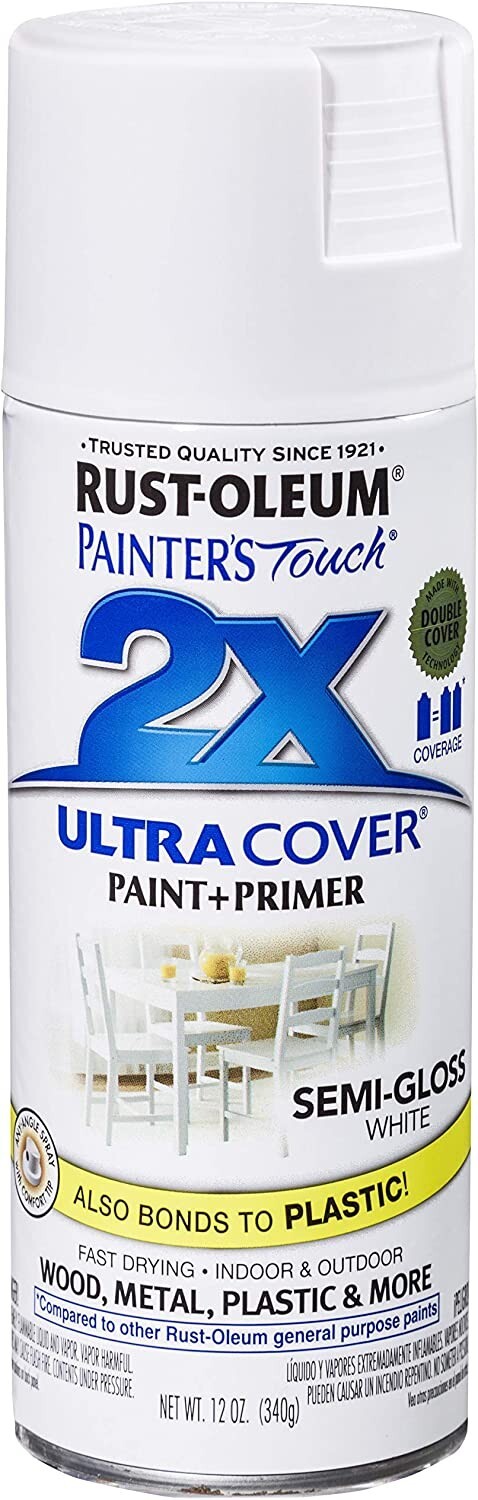 Rust-Oleum 249060 Painters Touch 2X Ultra Cover 12 Semi-Gloss White Oz (6 Pack)