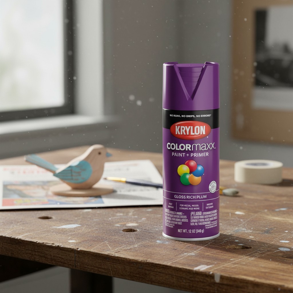Krylon COLORmaxx Gloss Rich Plum Spray Paint and Primer, 12 oz for All Surfaces