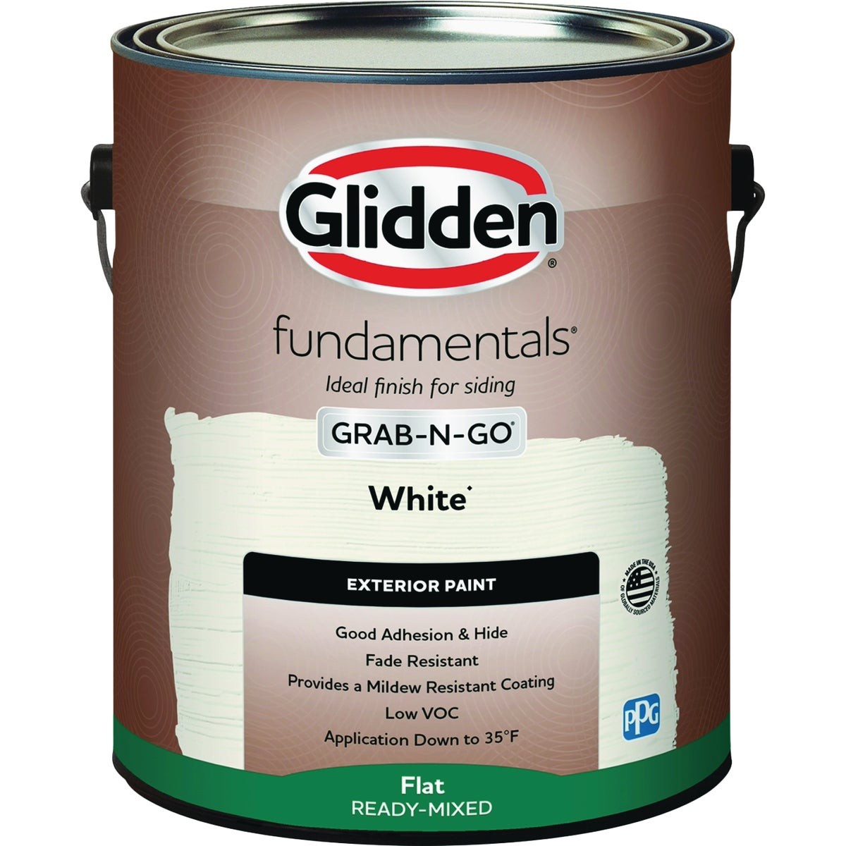 Glidden Fundamentals Exterior Grab-N-Go White Flat Gallon GLFEXT10WH/01 Glidden