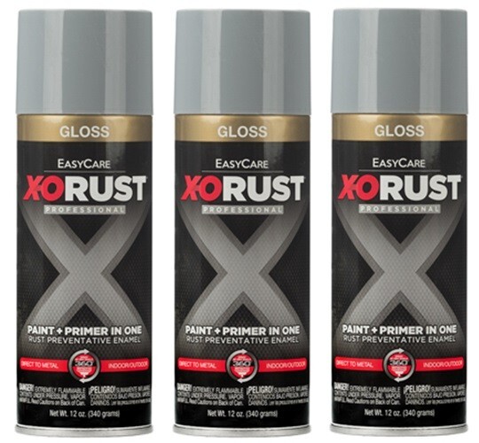 X-O Rust XOP15-AER Gloss Machinery Gray Anti-Rust Enamel Spray Paint Primer (3)