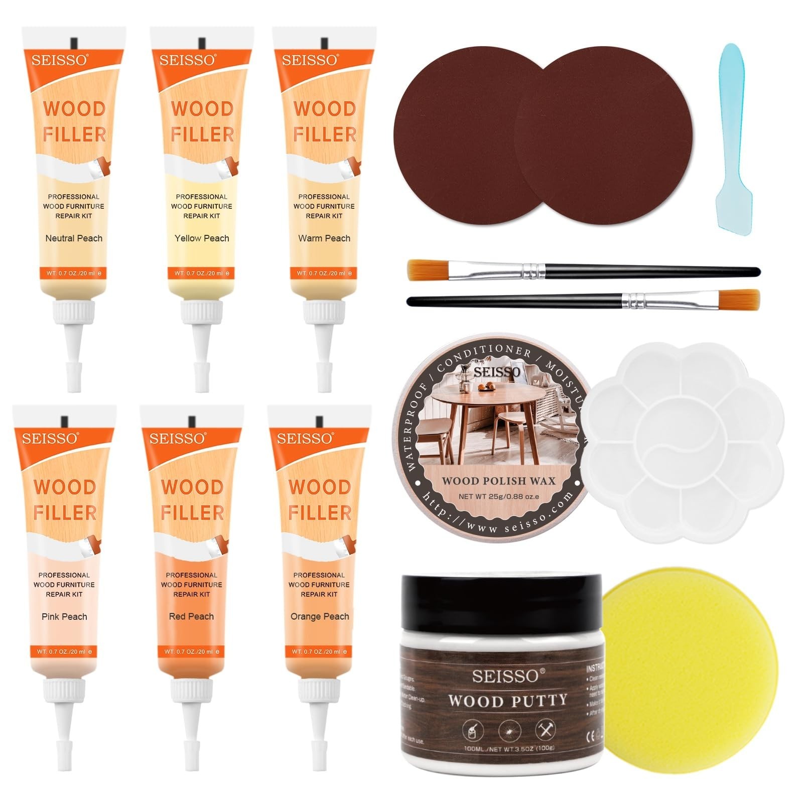 Wood Furniture Repair Kit, 6 Colors Wood Touch up Fillers Hardwood Laminate V…