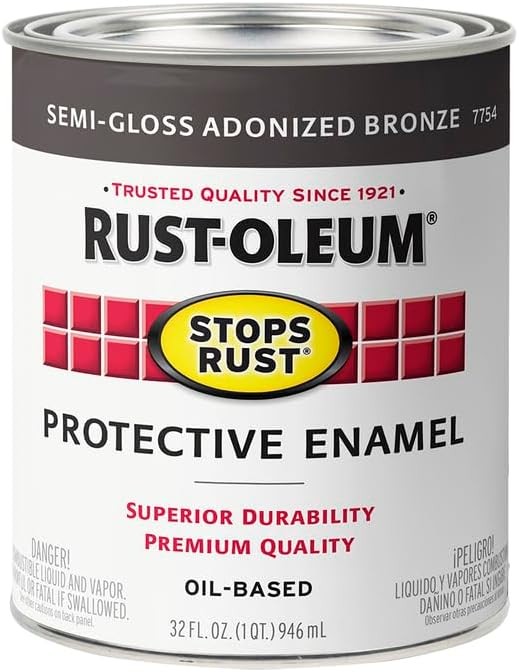 7754502-2PK Stops Rust Brush on Paint, Quart, Semi-Gloss Anodized Bronze, 2 Pack