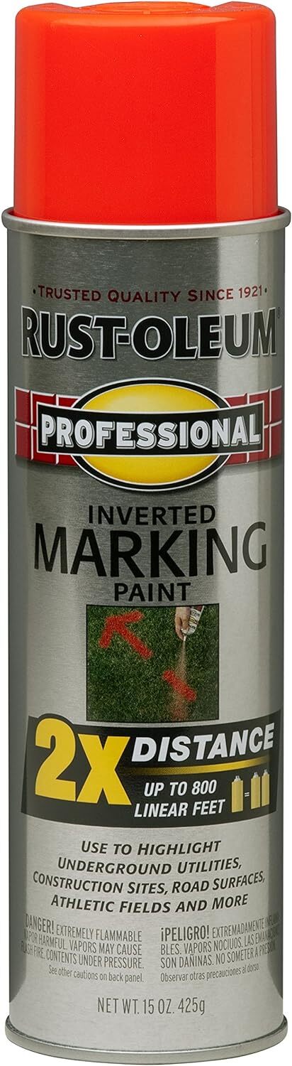 266590 Professional 2X Distance Inverted Marking Spray Paint, 15 Oz,