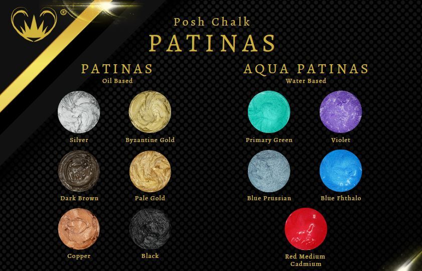 Posh Chalk Patina Oil Based Gilding Wax 30 ml – All Colors – You Choose