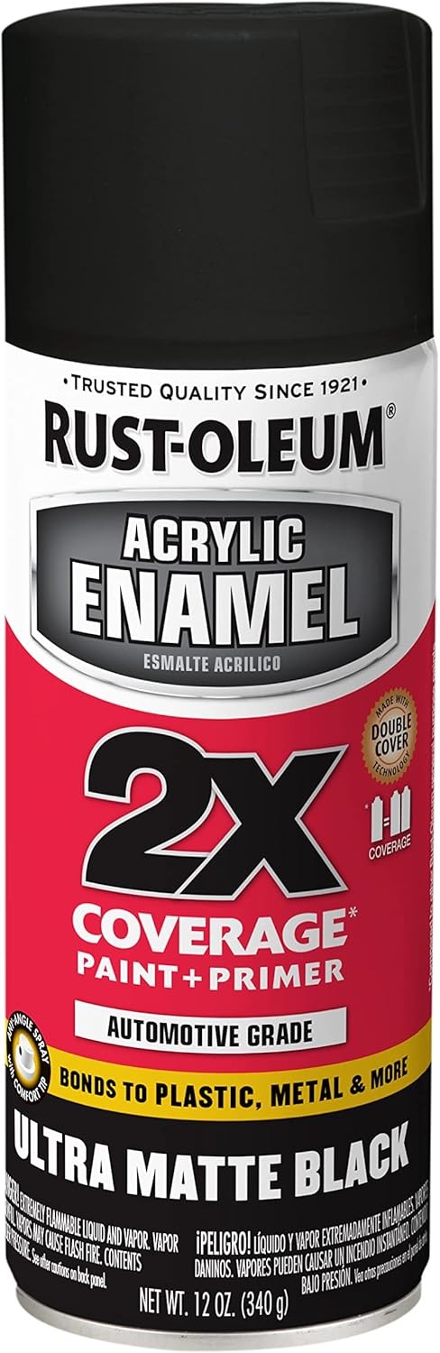 Rust Oleum 372699 Acrylic Enamel 2X Spray Ultra Matte Black