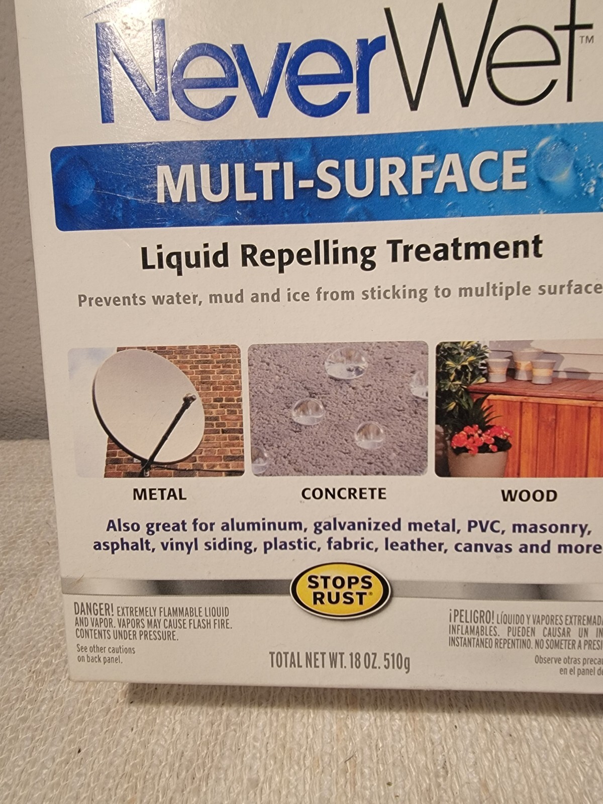 Multi-Surface Liquid Repelling Treatment Rust-Oleum NeverWet Frosted Clear NEW
