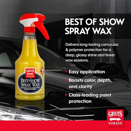 Best of Show Spray Wax for Car Detailing, Works on Paint Protection Films 22oz