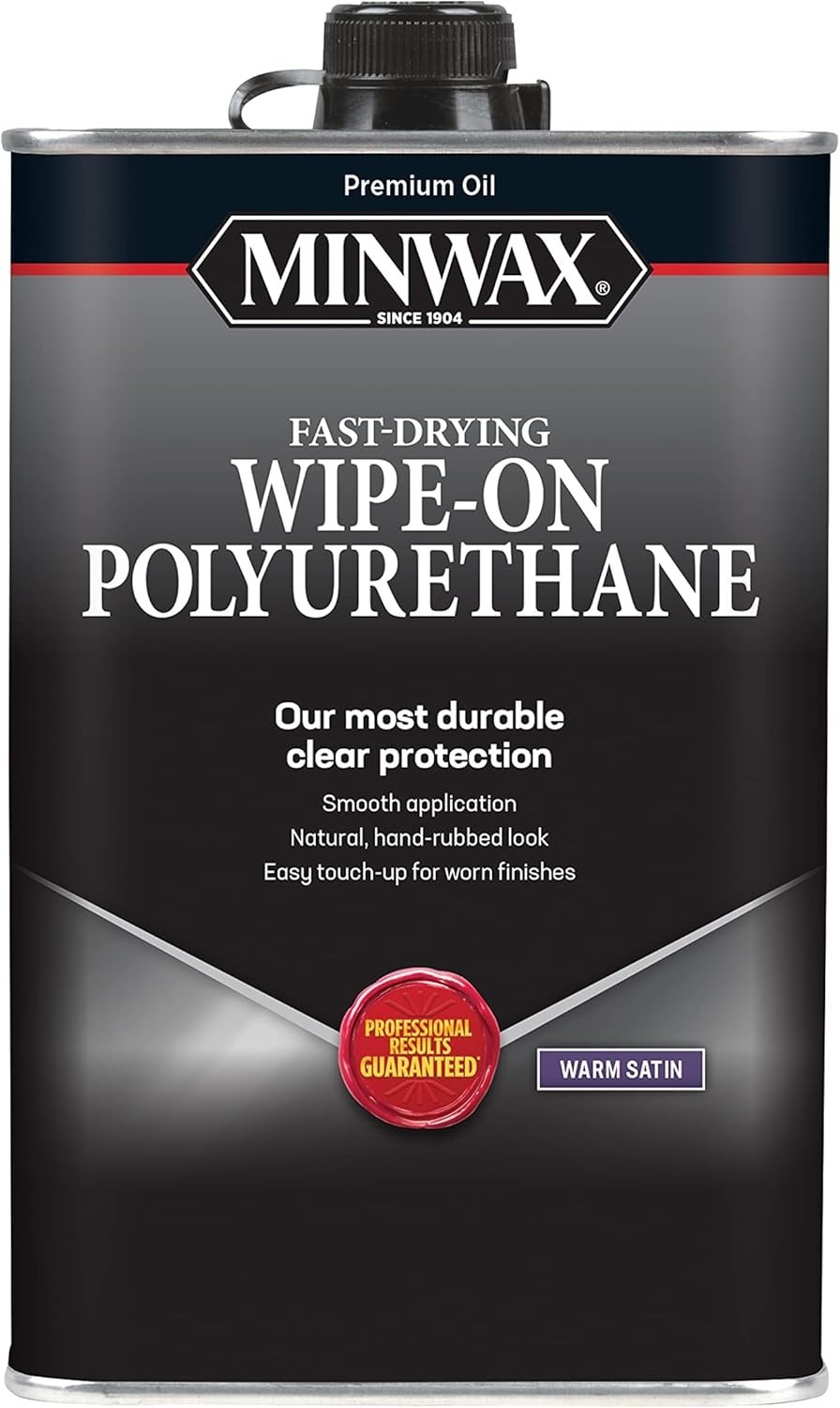 Minwax Oil-Based Wipe-On Polyurethane, 1 Pint, Durable Satin Finish, Fast Drying