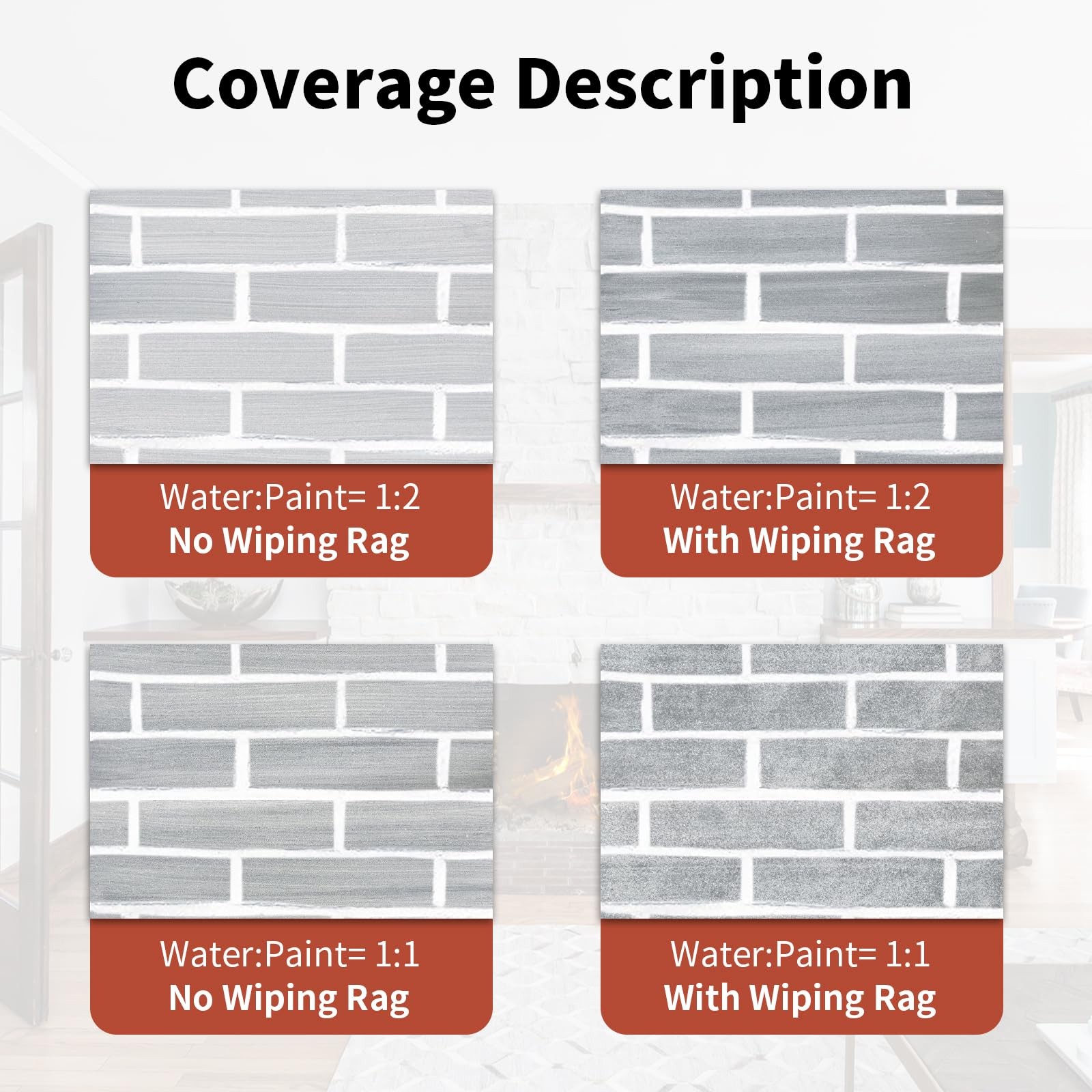 GLAINTE Brick Transformation Paint for Brick, Fireplaces, Walls, and Concrete, I