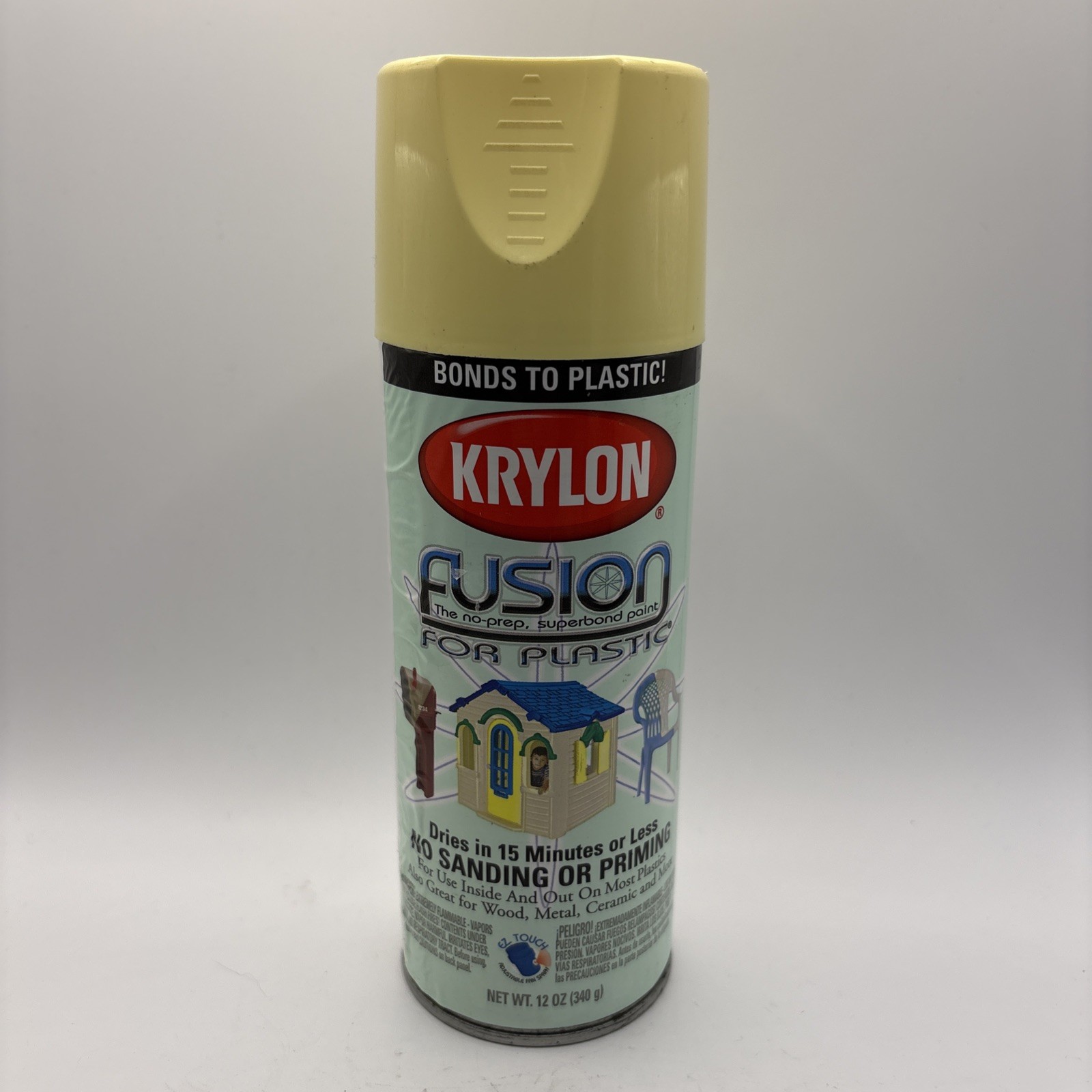 Krylon Fusion Spray Paint Buttercream 2334 12oz Plastic Metal Wood Ceramic Used