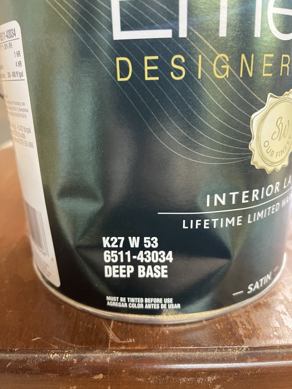 Sherwin Williams Emerald Interior Latex Water Base Paint/Satin/ Deep Base