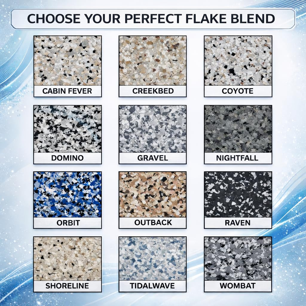 9 Kg / 20 Lb 1/4″ Epoxy Floor Flakes Decorative Color Chips for Garage