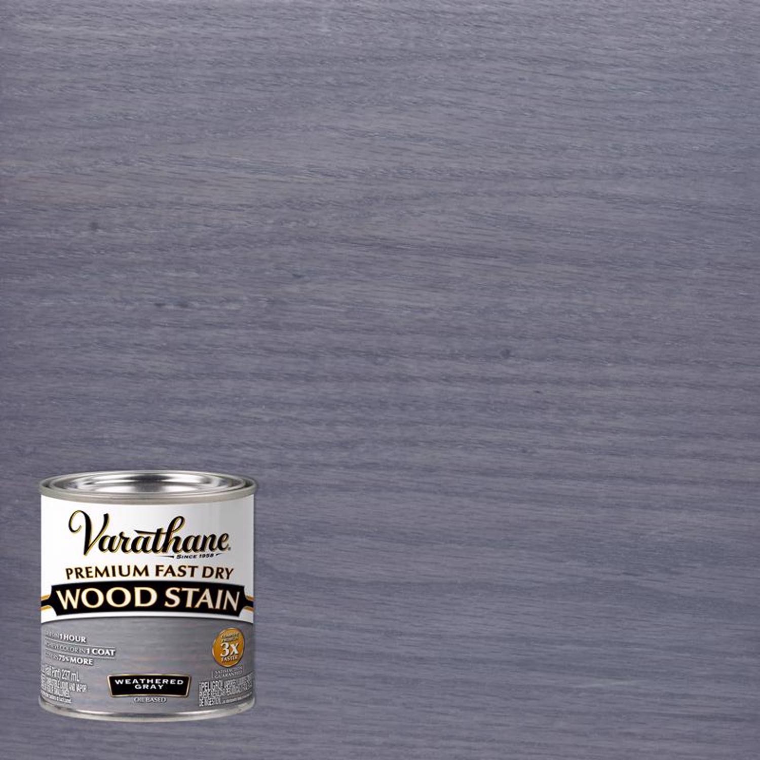 Varathane 269398 Premium Fast Dry Weathered Gray Wood Stain 1/2 pt.