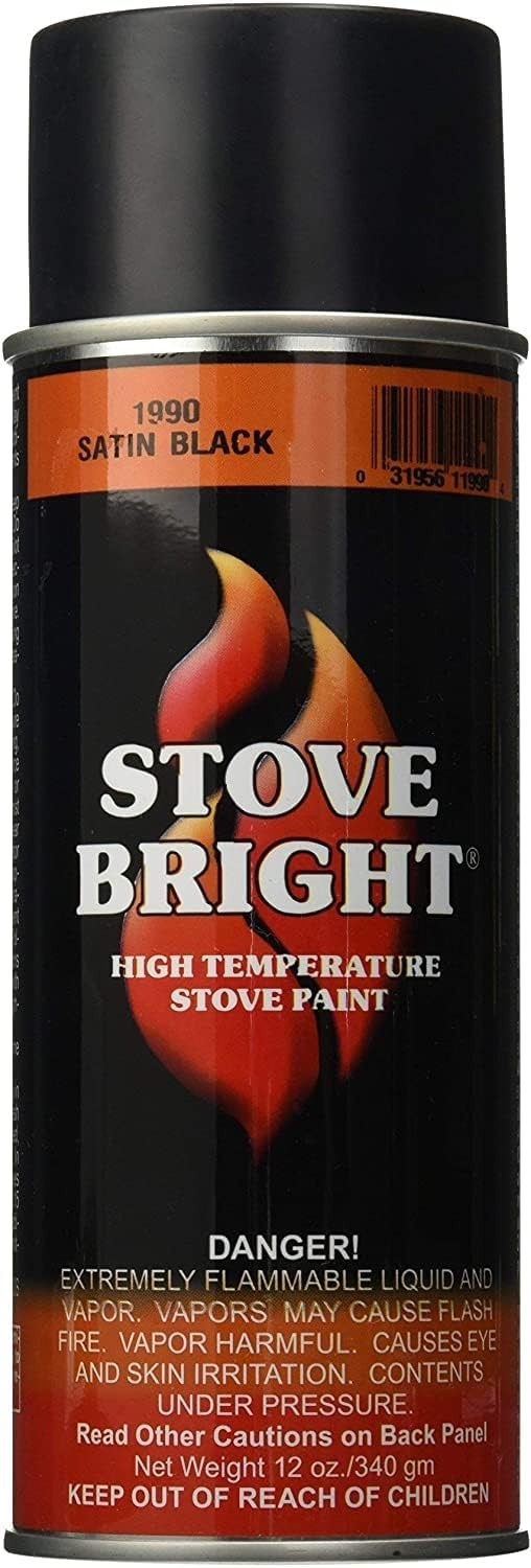 Fireplace Satin Black Paint – High Temp Satin Black Spray Paint, Withstands u…