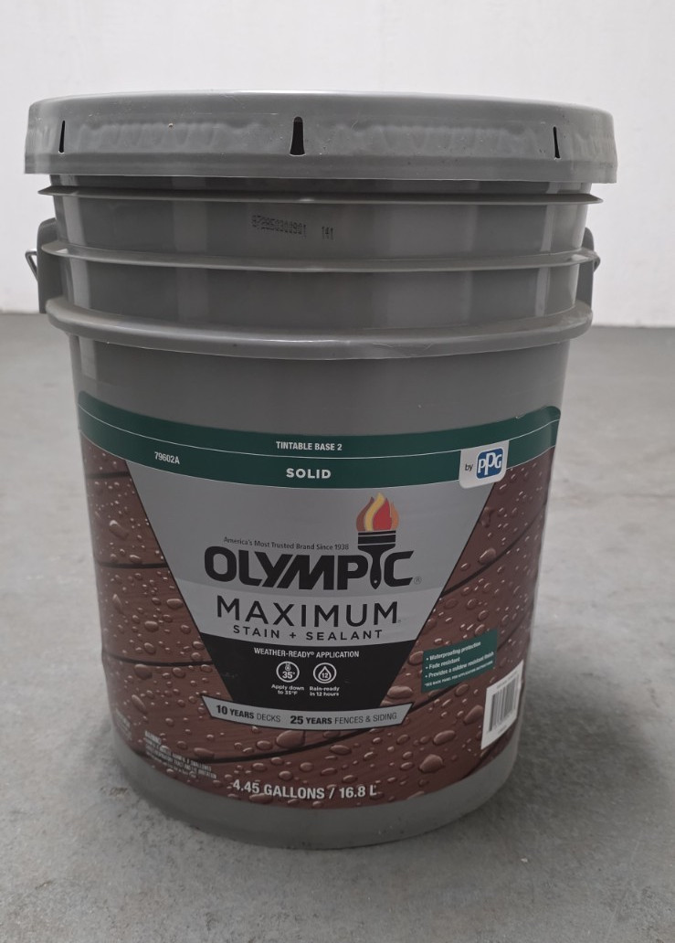Olympic Maximum Solid Stain + Sealant Tintable Base 2 5gal Deck/Fence