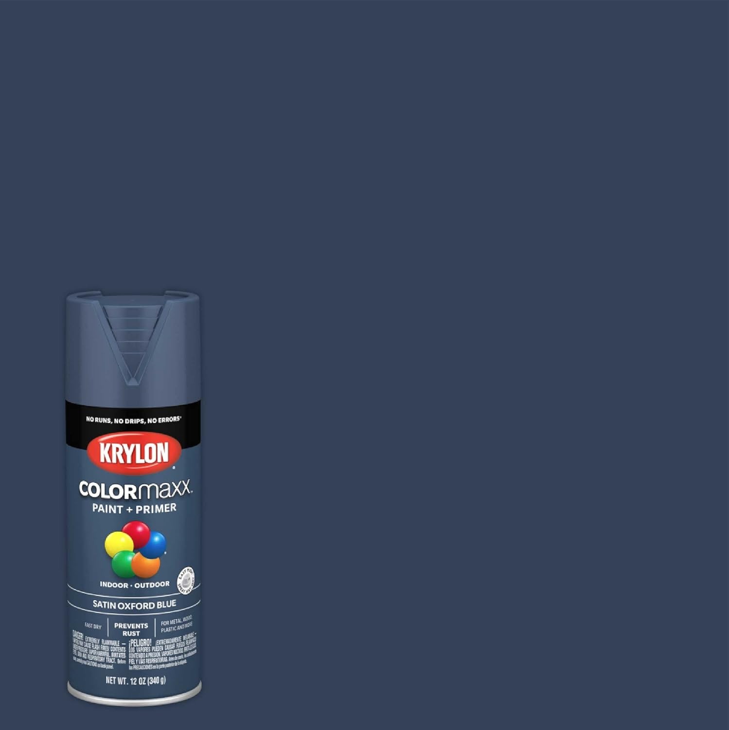 Krylon COLORmaxx K05571 Spray Paint and Primer – Satin Oxford Blue – 12 Ounce
