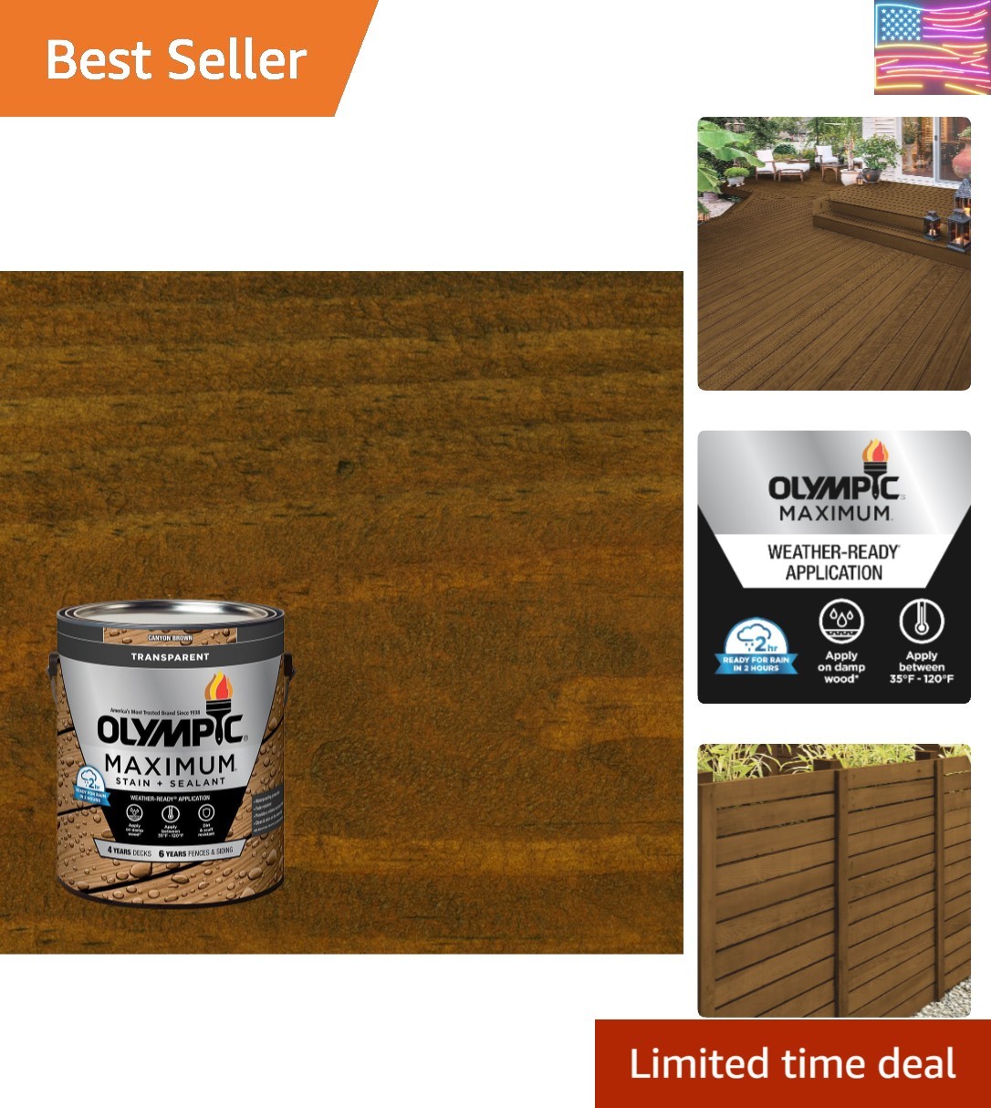 1 gal. Canyon Brown Transparent Exterior Stain and Sealer in One Low VOC