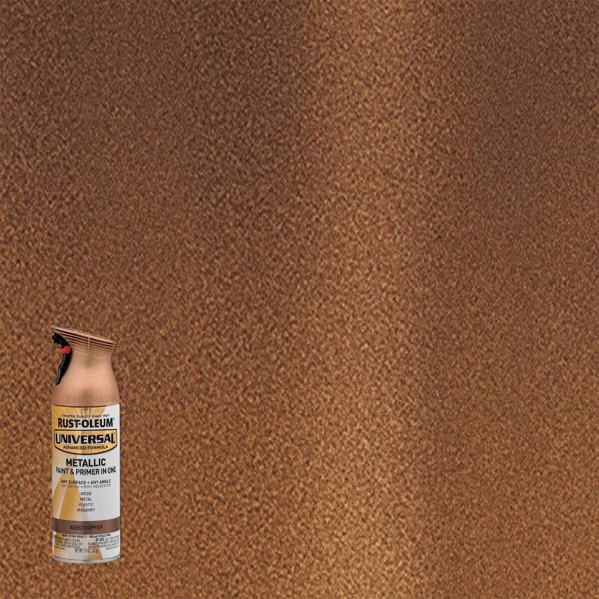 UNIVERSAL Metallic Spray Paint, Metallic, Aged Copper, 11 oz, Aerosol Can