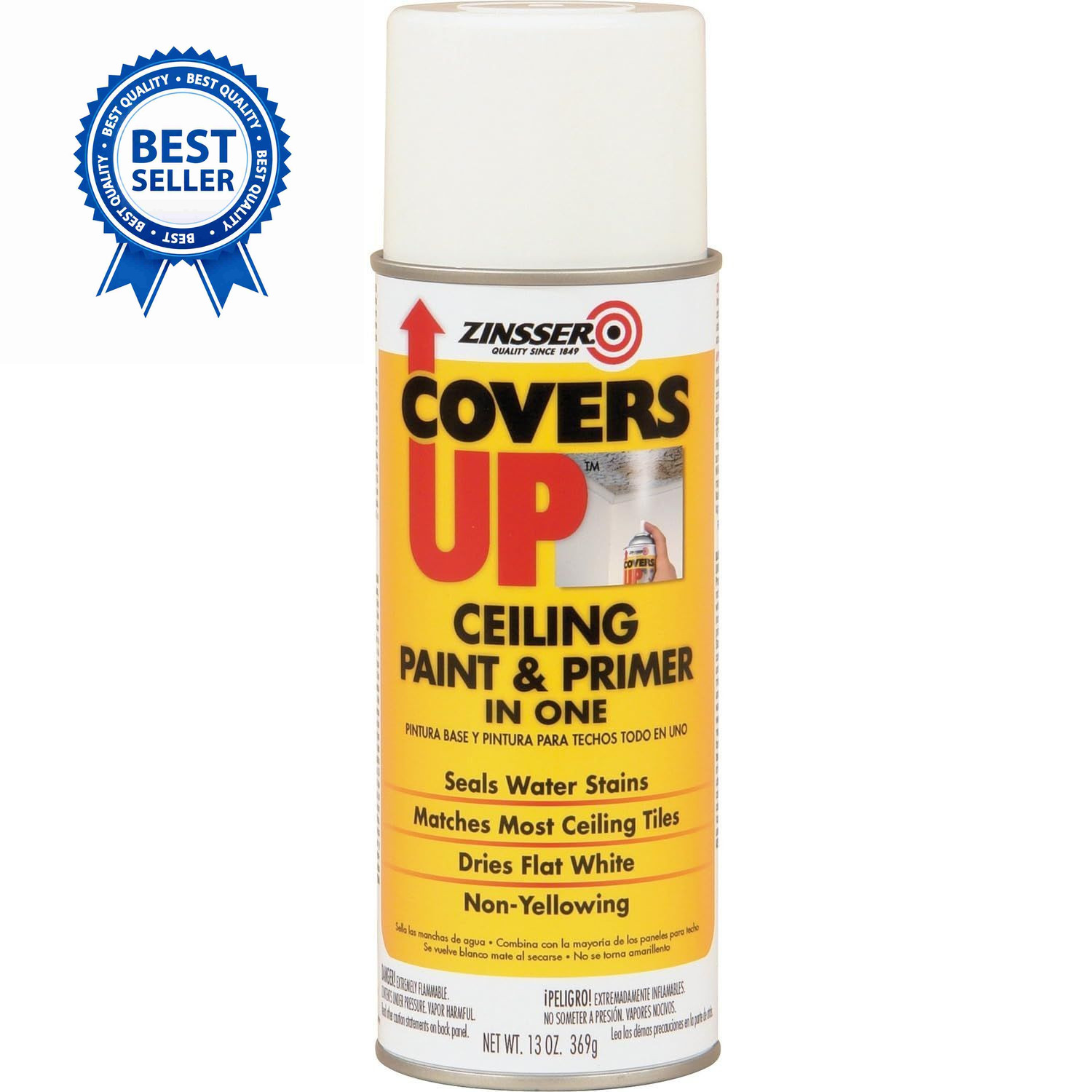 Zinnser 03688 Covers Up Stain Sealing Ceiling 13 Ounce (Pack of 1), White