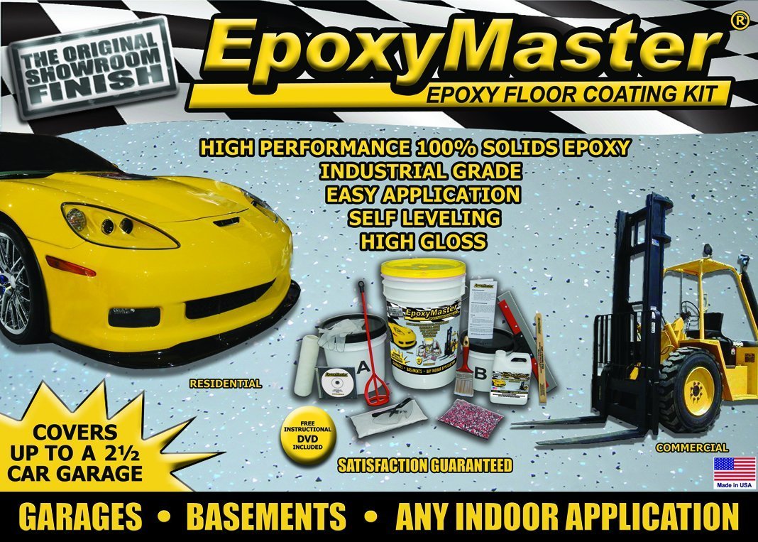 EpoxyMaster EMX003 Do-It-Yourself Epoxy Floor Paint Coating Kit, Tan (Gloss)
