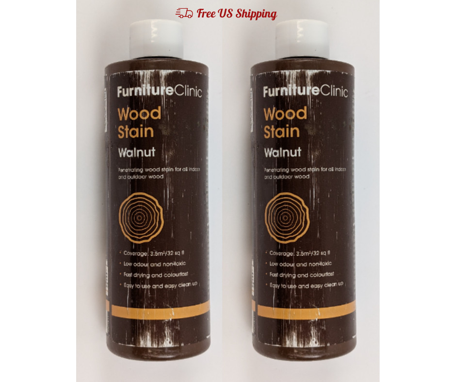 Furniture Clinic Wood Stain Walnut 8.5 oz Indoor Outdoor Fast Dry Set of 2