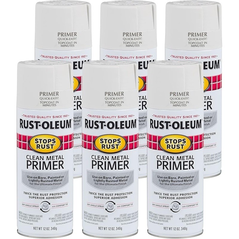 Weather Resistant Matte Spray Primer Wood Metal Concrete Corrosion Protect 12oz
