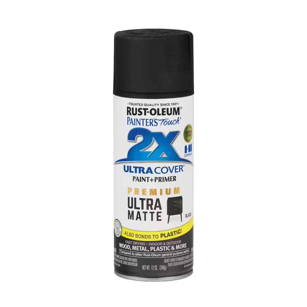12 Oz. Matte Black Ultra Cover General Purpose Spray Paint (Case of 6)