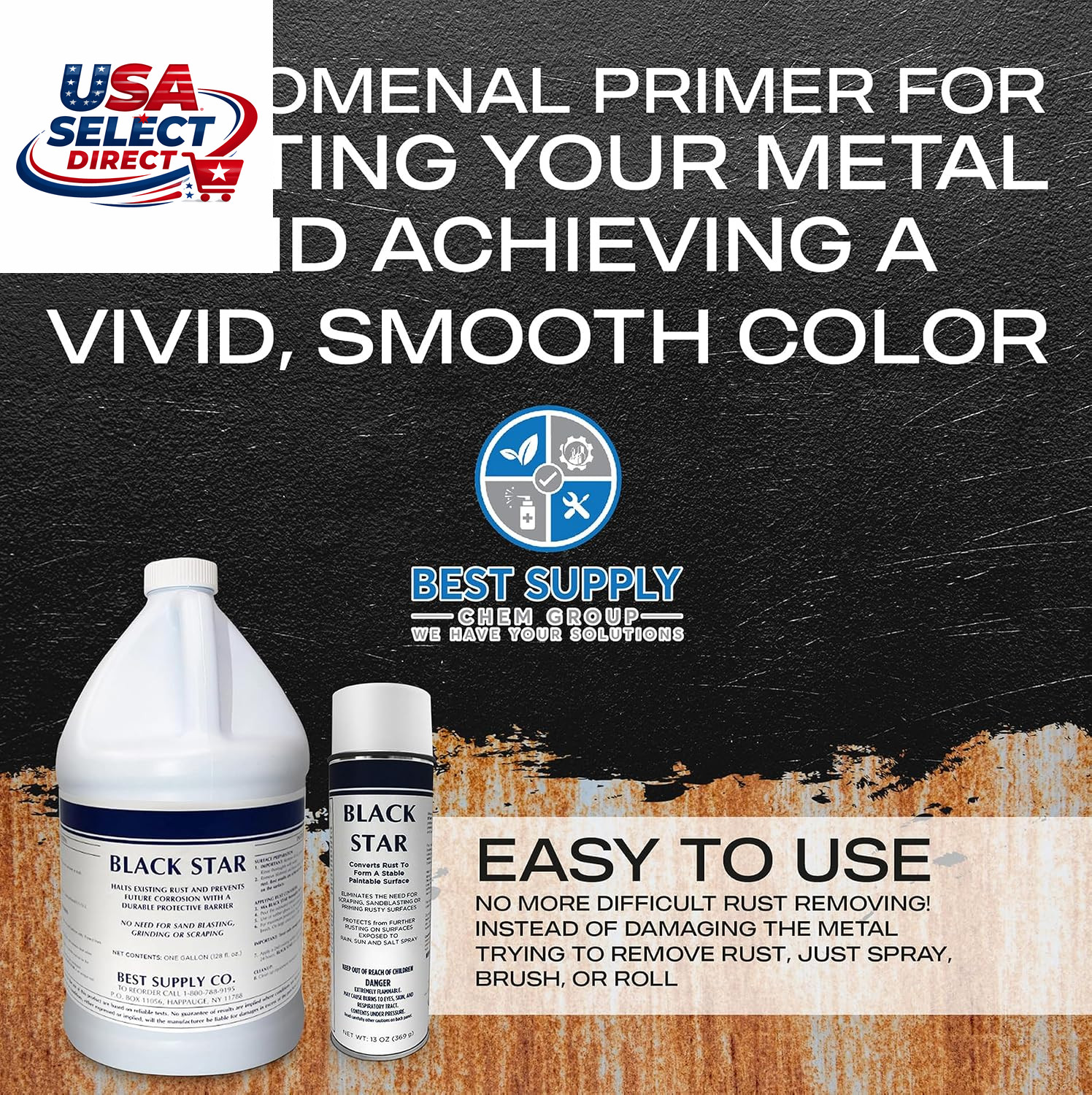 Rust Converter for Steel Surfaces – 1 Quart – Easy Application