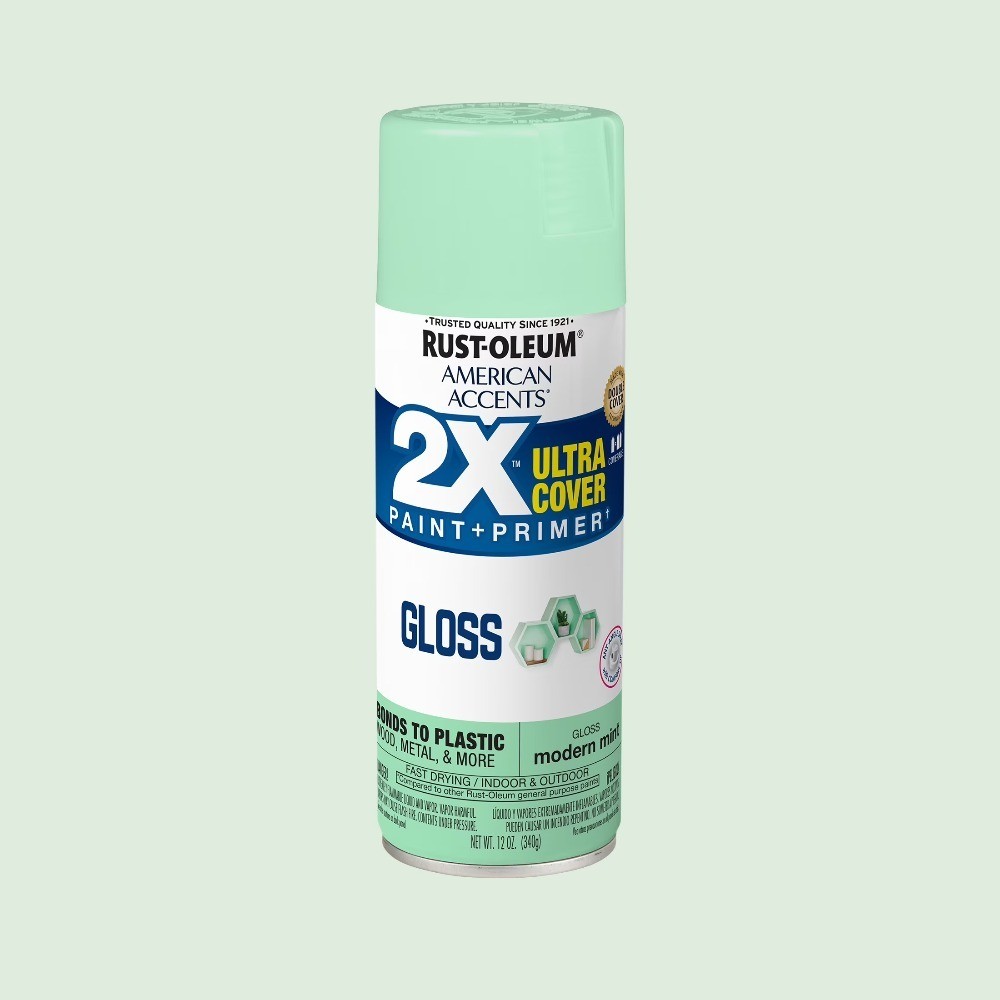Ultra Cover Gloss Spray Paint 12 oz, Modern Mint Finish, High Gloss Acrylic