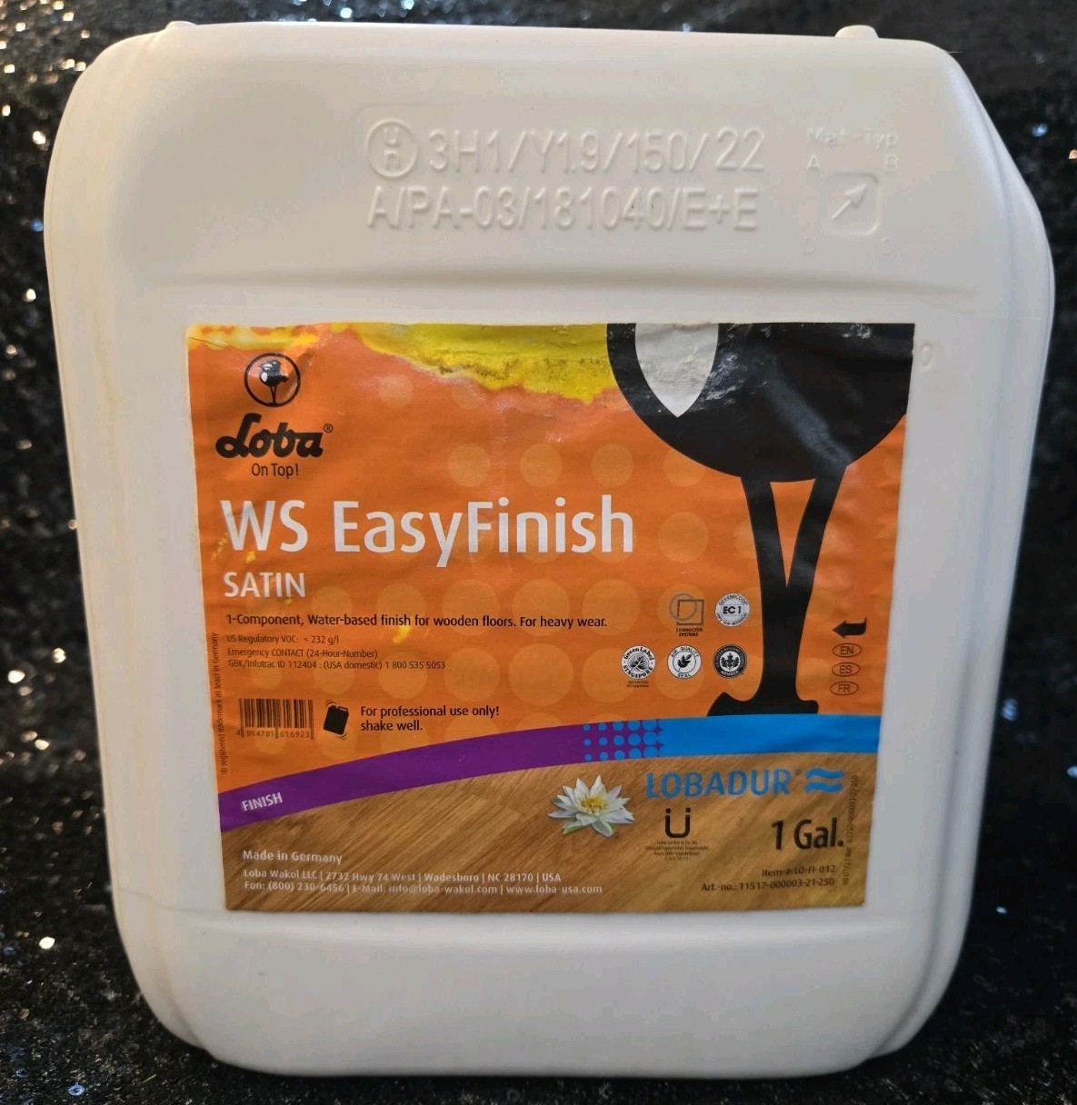 LOBA WS Easy Finish Satin High Traffic Wood Floor Fast Drying Polyurethane 1 Gal
