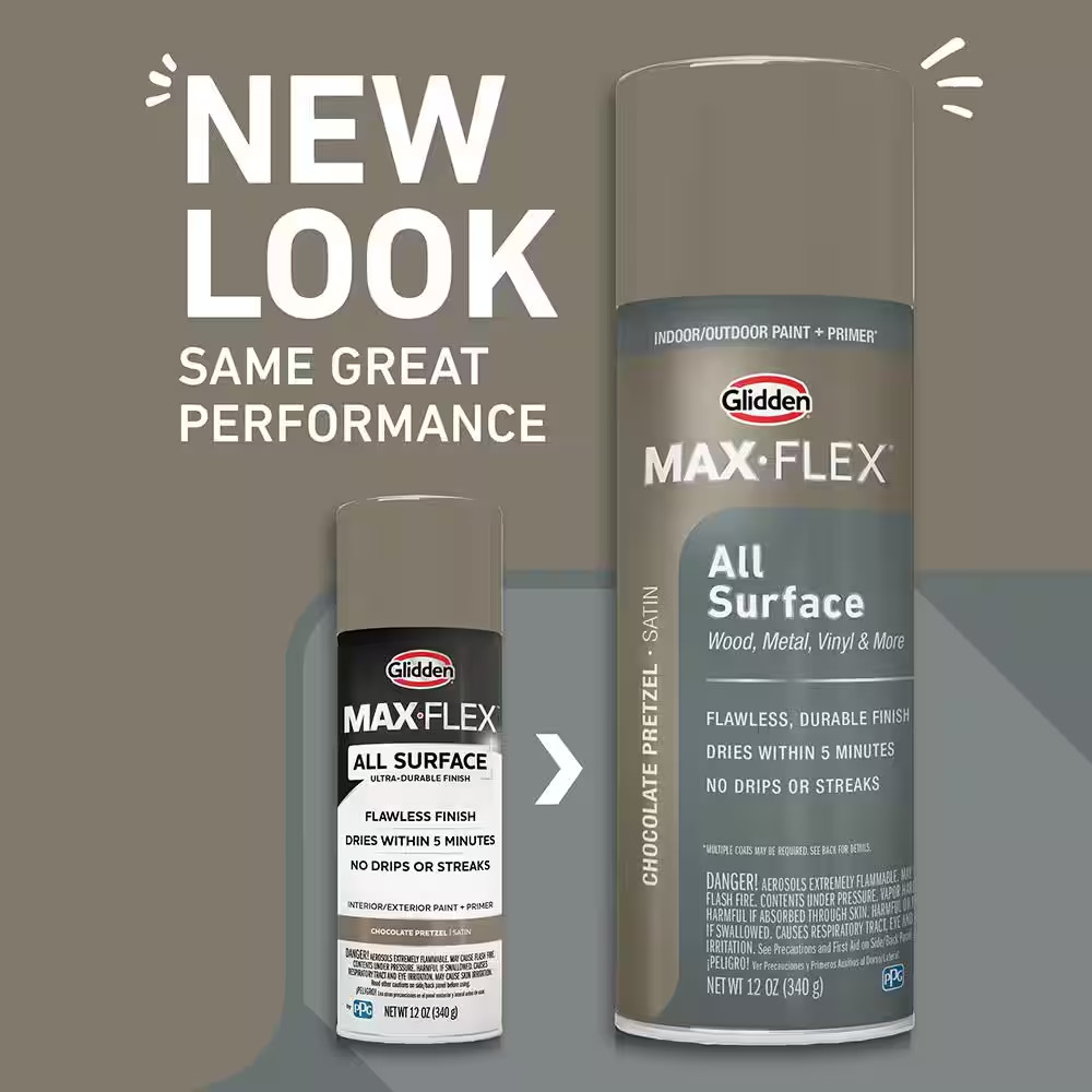 12 Oz. Satin Chocolate Pretzel Interior/Exterior All Surface Spray Paint and Pri