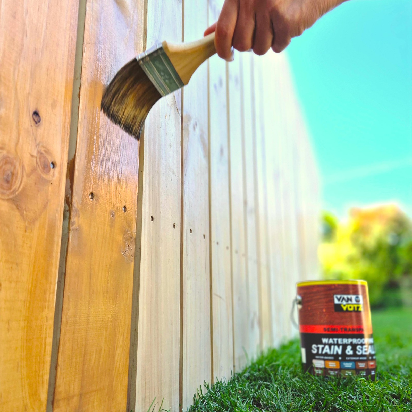 Waterproofing Stain & Sealer [1-Quart, Chestnut] – Premium Water-Based Varnis…