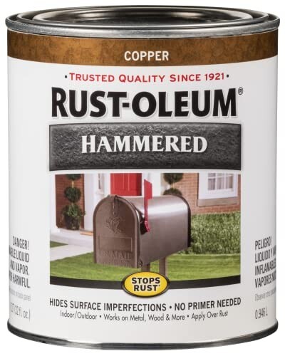 Rust-Oleum 239074 Hammered Metal Finish Copper 1-Quart 2 Pack