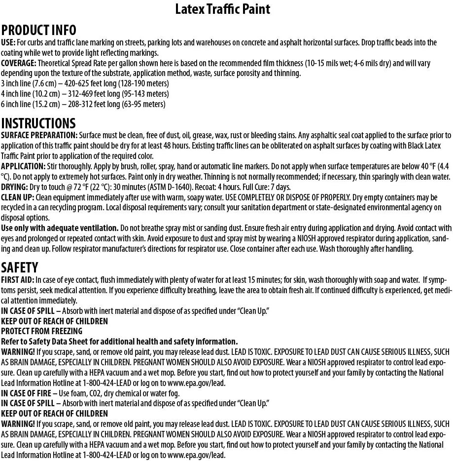 INSL-X TP322409A-01 Yellow Acrylic Latex Traffic Paint 1 Gallon Durable Coating