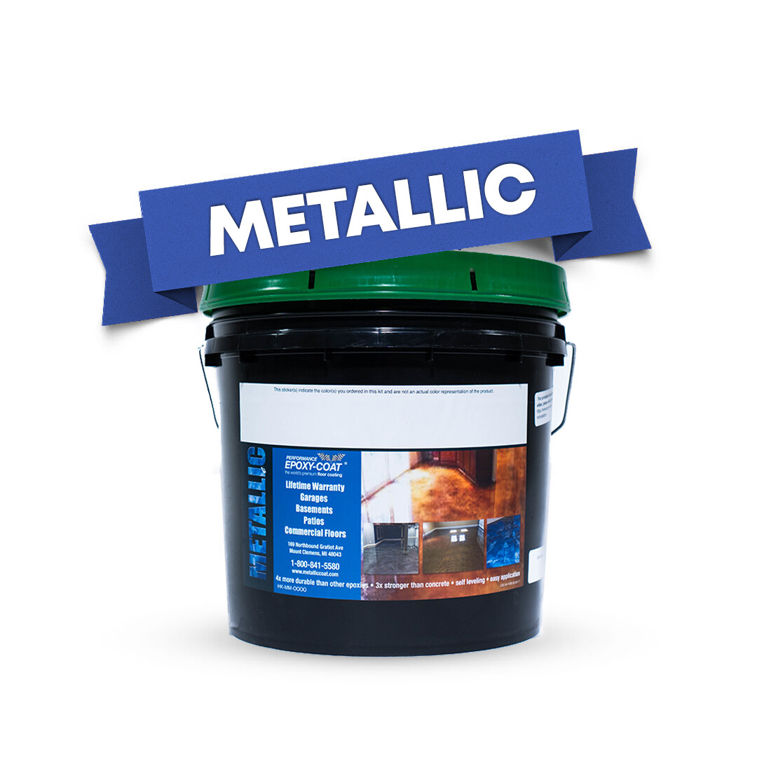 Metallic Half Epoxy Floor Coating Kit 150 sq. ft. BLACK Base Coat