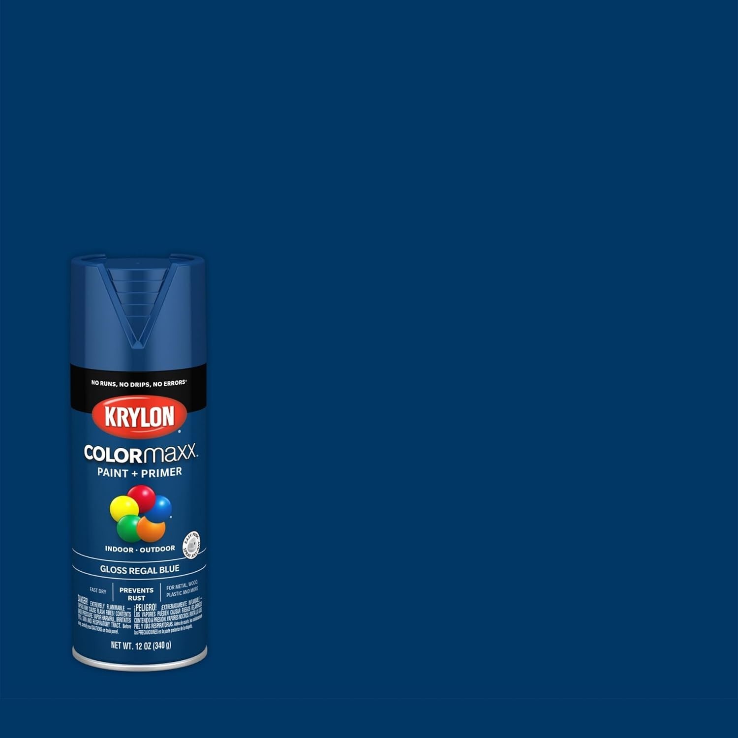 Acrylic Spray Paint & Primer, 12oz Gloss Regal Blue – Versatile Rust Protection