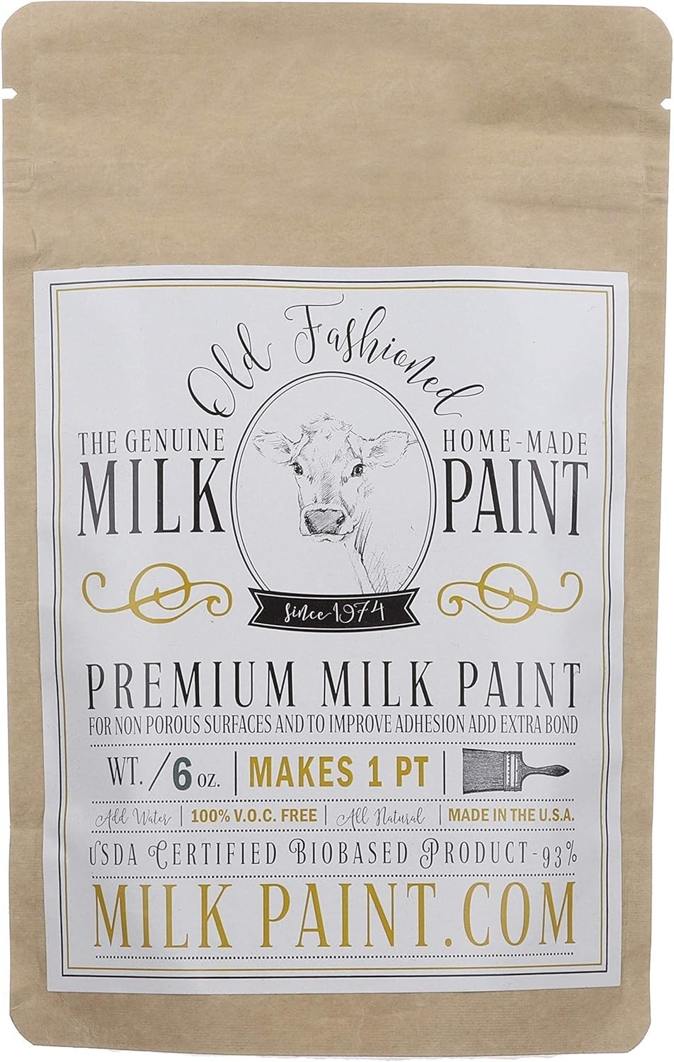 Old Fashioned Milk Paint Non-VOC Powder Paint, 1 GALLON Truffle