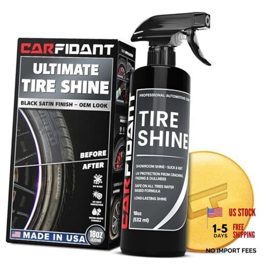 Tire Shine Spray – Black Satin Finish – Premium Car Tire Tire Shine – 18 fl oz