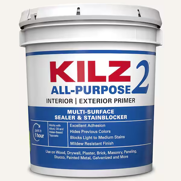 All Purpose White Primer Sealer 2 Gal for Interior/Exterior Multi-Surfaces