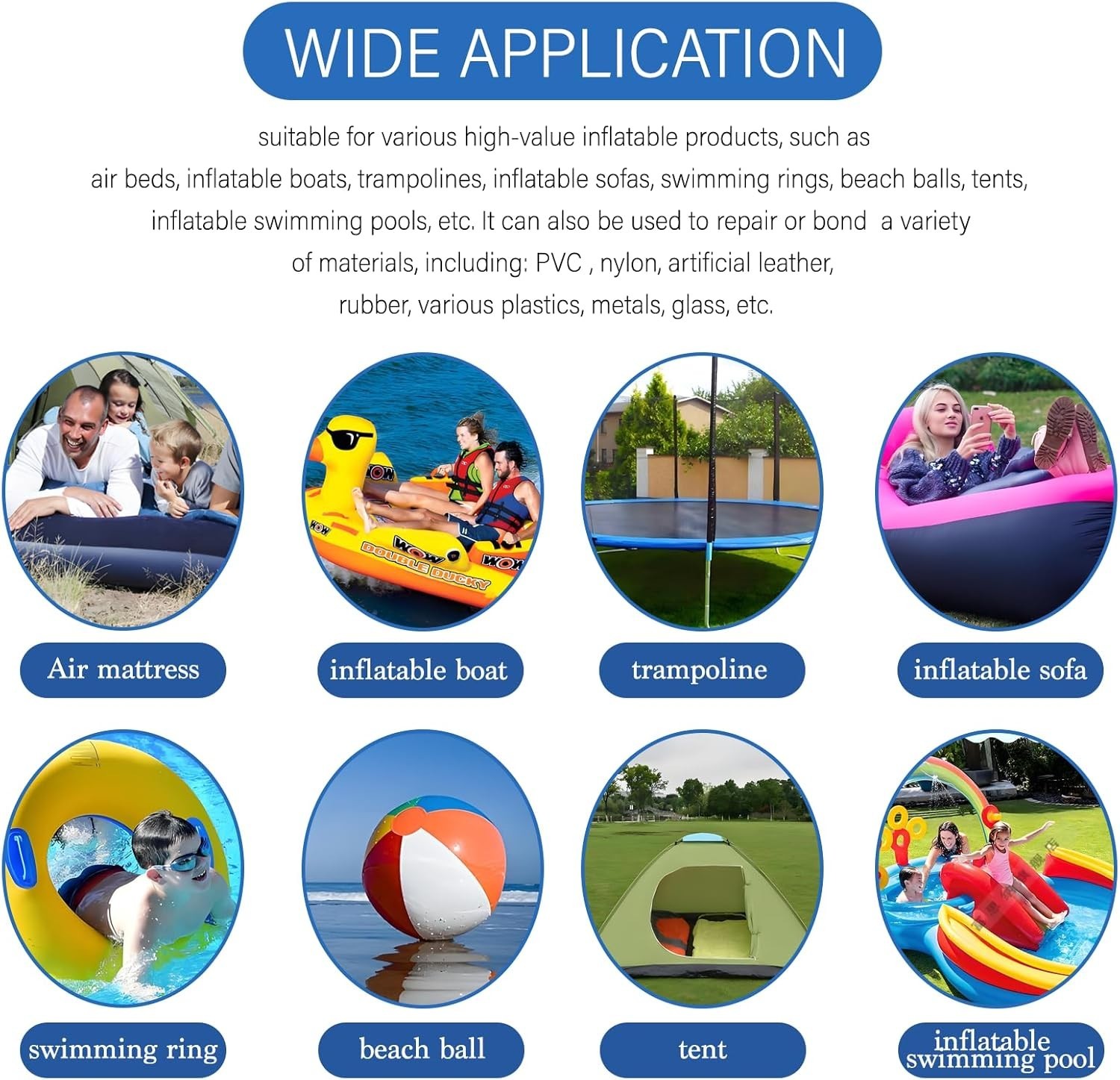 Inflatable Patch Repair Kit, Waterproof Air Mattress Kit,…